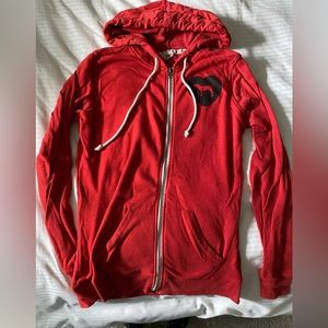Victoria’s Secret pink  zip up red sweatshirt size x-small